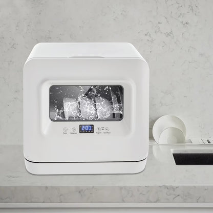 Compact Countertop Dishwasher �?6-8 Place Settings, 4 Washing Modes, Efficient 785W Power, Low Noise, Automatic Drying, Ideal for Small Kitchens and Apartments