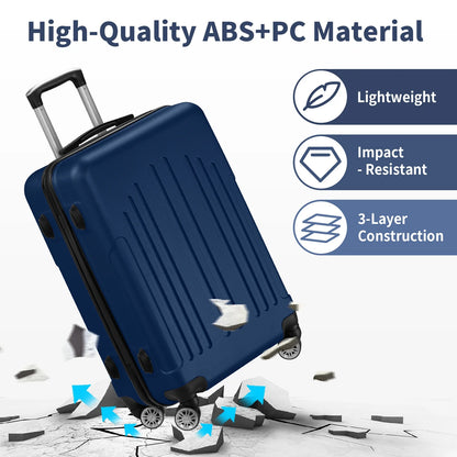 Zimtown 3 Piece Nested Spinner Suitcase Luggage Set With TSA Lock Royal Blue