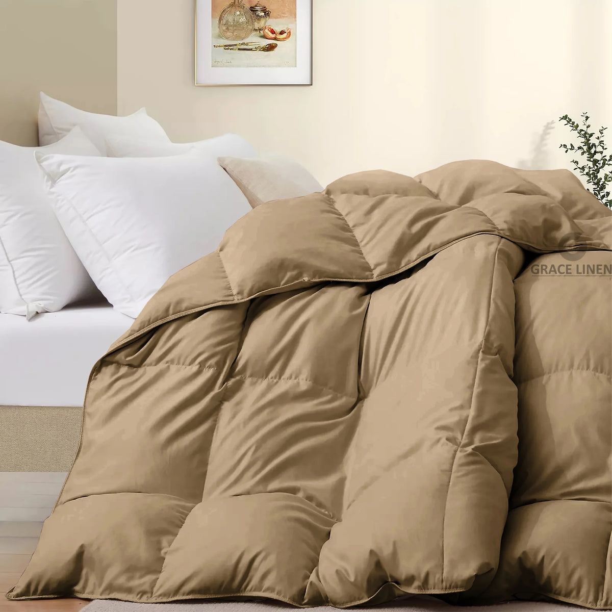 Bedding Comforter Cal King Size, Duvet Insert, Quilted Comforter with Corner Tabs, All Season Lightweight Quilt, Down Alternative Hotel Comforter Cal King Size 96X102 Baby Pink