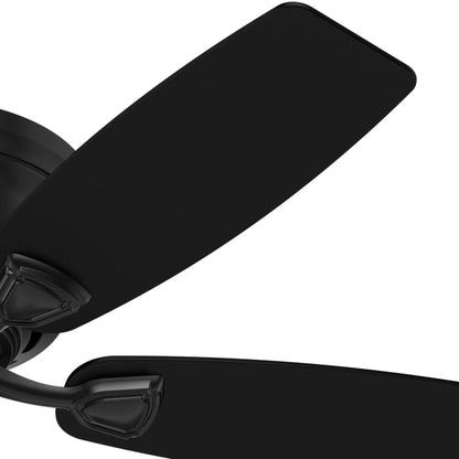 Hunter - Sea Wind Indoor/Outdoor Low Profile Ceiling Fan, 48-inch, Matte Black, Nautical-style, 3-speed WhisperWind Motor, 53118, for Porches, Bathrooms