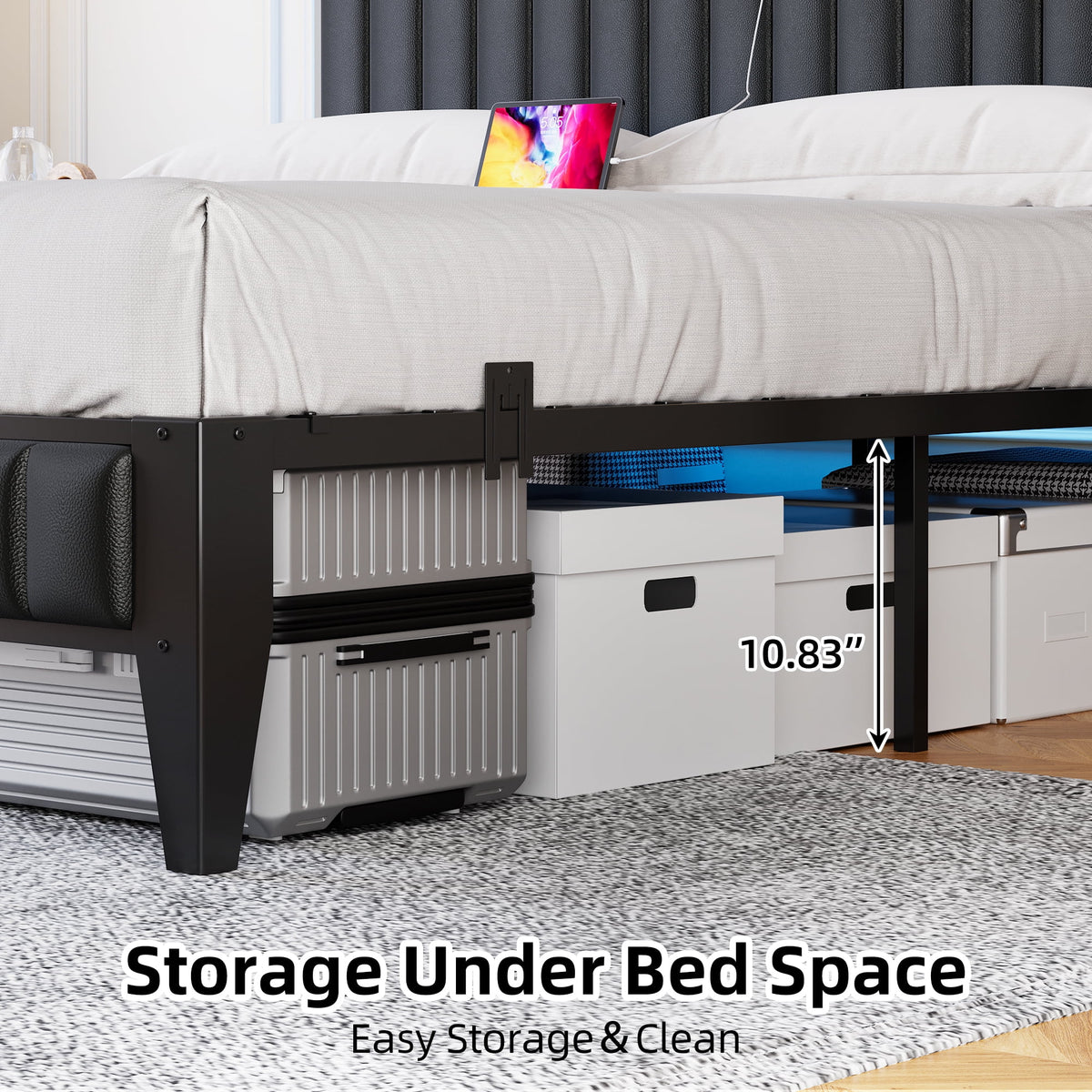 WhizMax Under Bed Storage Platform Bed Frame, Queen