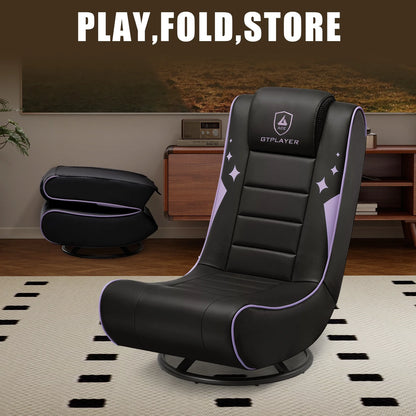 GTPLAYER Swivel Floor Gaming Chairs with Foldable Backrest for Teens,, Red
