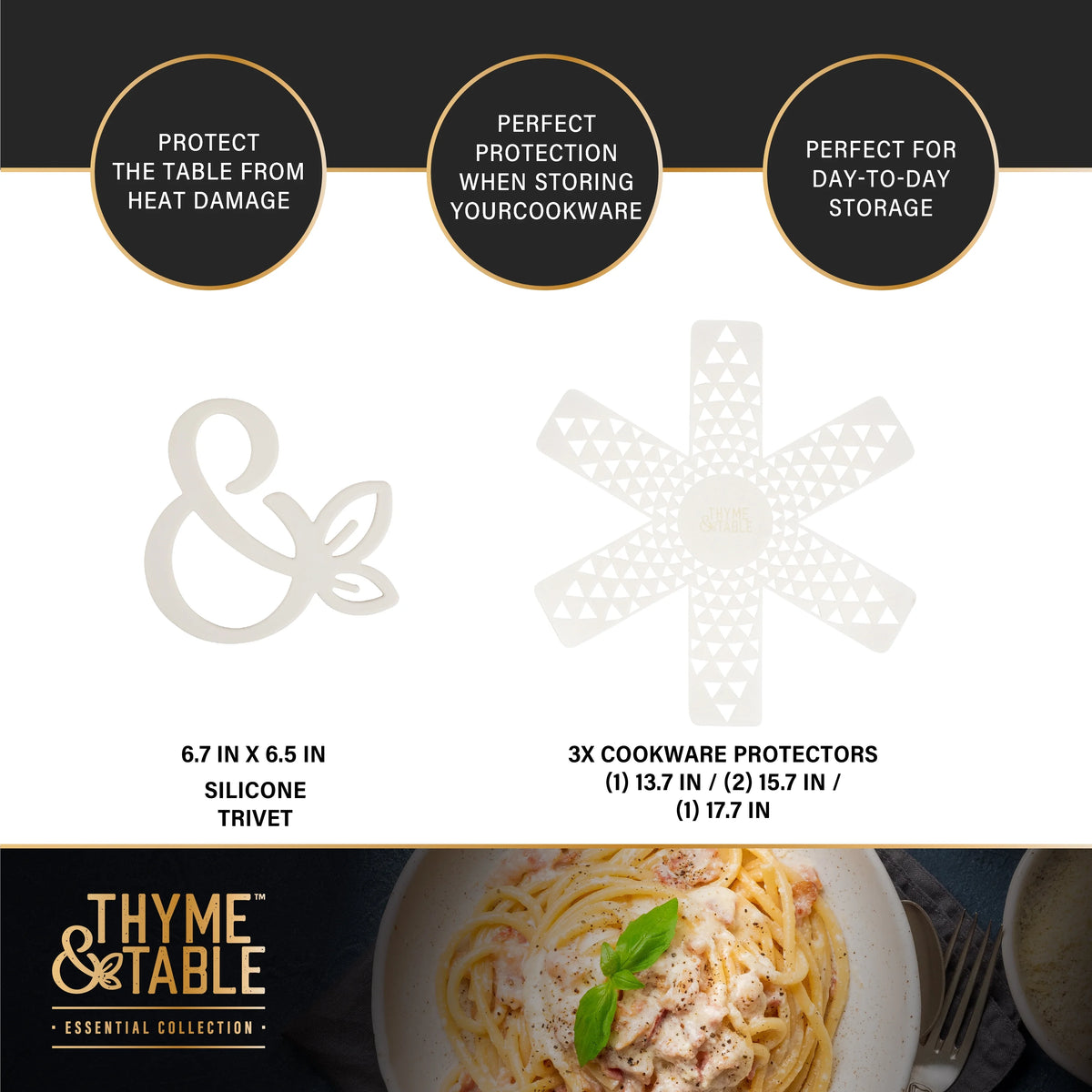 Thyme & Table 12-Piece Non-Stick Supreme Cookware Set, Pots and Pans Set - Cream