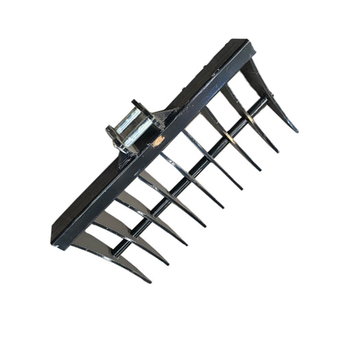 MachPro Mini Excavator Rake, 31'' Mini Excavator Attachments, 9 Tooth Wide Backhoe Digger Accessories Rake Use for Land Clearing, Debris Removing