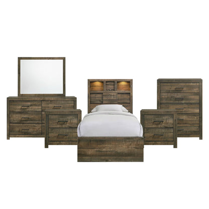 Beckett Queen Bookcase Panel 6PC Bedroom Set with Bluetooth