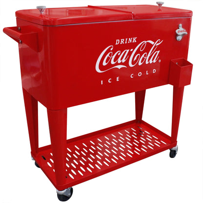 Leigh Country CP 98126 Metal 80 Qt. Coca-Cola Outdoor Patio Cooler with Tray - Red