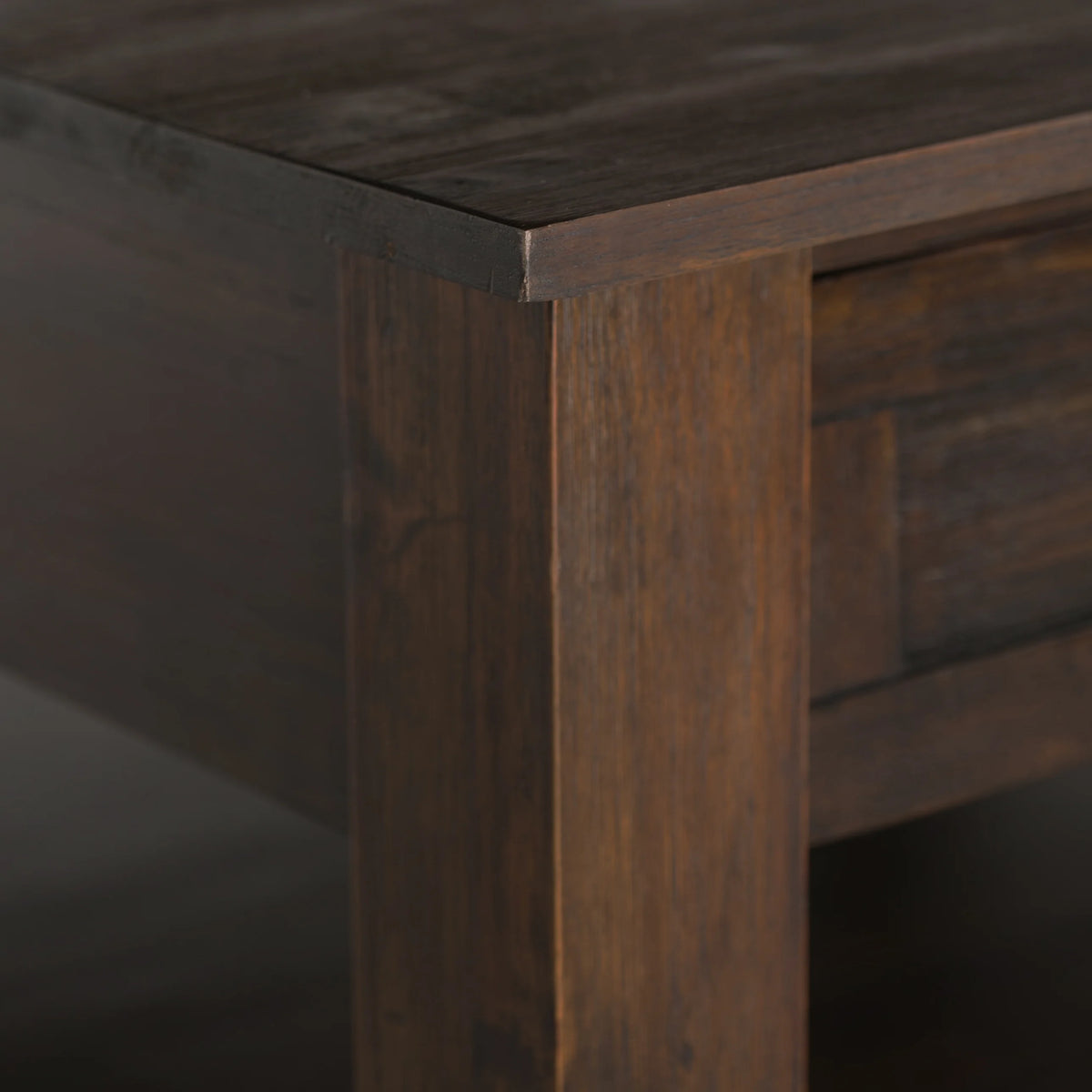 Simpli Home Monroe SOLID ACACIA WOOD 38 inch Wide Square Rustic Coffee Table in Distressed Charcoal Brown