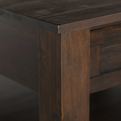 Simpli Home Monroe SOLID ACACIA WOOD 38 inch Wide Square Rustic Coffee Table in Distressed Charcoal Brown