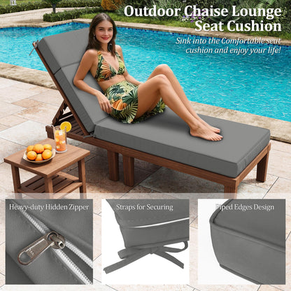 Kimunuk Outdoor Chaise Lounge Cushions set of 2, 80" x 26" x 4" Waterproof Pool Beach Recliner Replacement Cushions with Ties, Navy