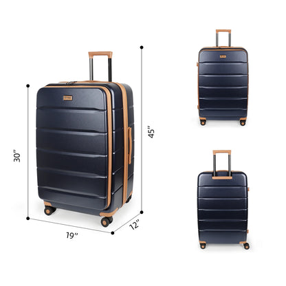 Carry On Luggage 22 x 14 x 9 Airline Approved Lightweight Hardside Spinner Luggage with TSA Lock and Laptop Compartment, Beige, CY2431