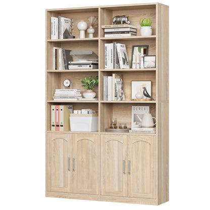 Homfa 73�� Tall Bookcases with Doors, 8 Cubes 6-Tier Double Row Bookshelf, White Bookcase for Living Room Home Office