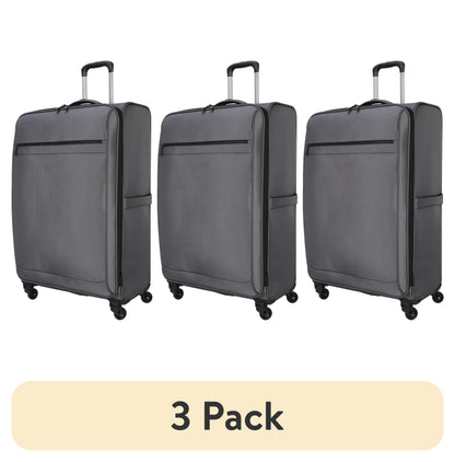 (3 pack) Protege Gravity Free 30" Softside Upright Luggage, Gray