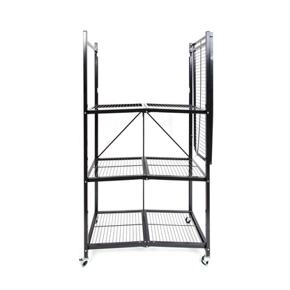 Origami 2-Pack R5 Series Heavy-Duty 4-Tier Foldable Steel Shelf, Pewter