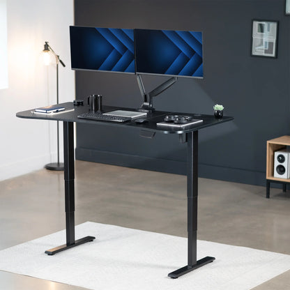 VIVO Reclaimed Wood / Black 63�?x 32�?Electric Height Adjustable Stand Up Desk