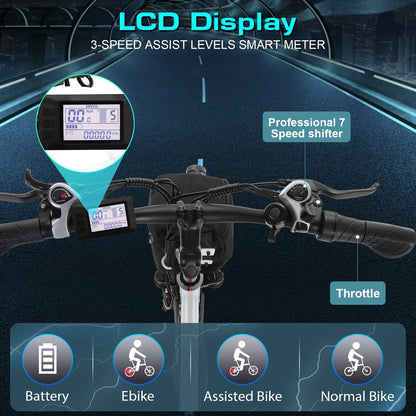 Vivi Electric Bike 26" City Commuter Electric Bike 48V 500W Step-Through Electric Bike 19.8MPH Electric Cruiser Bike Beach Bike with Cruise Control, UL2849 Certified