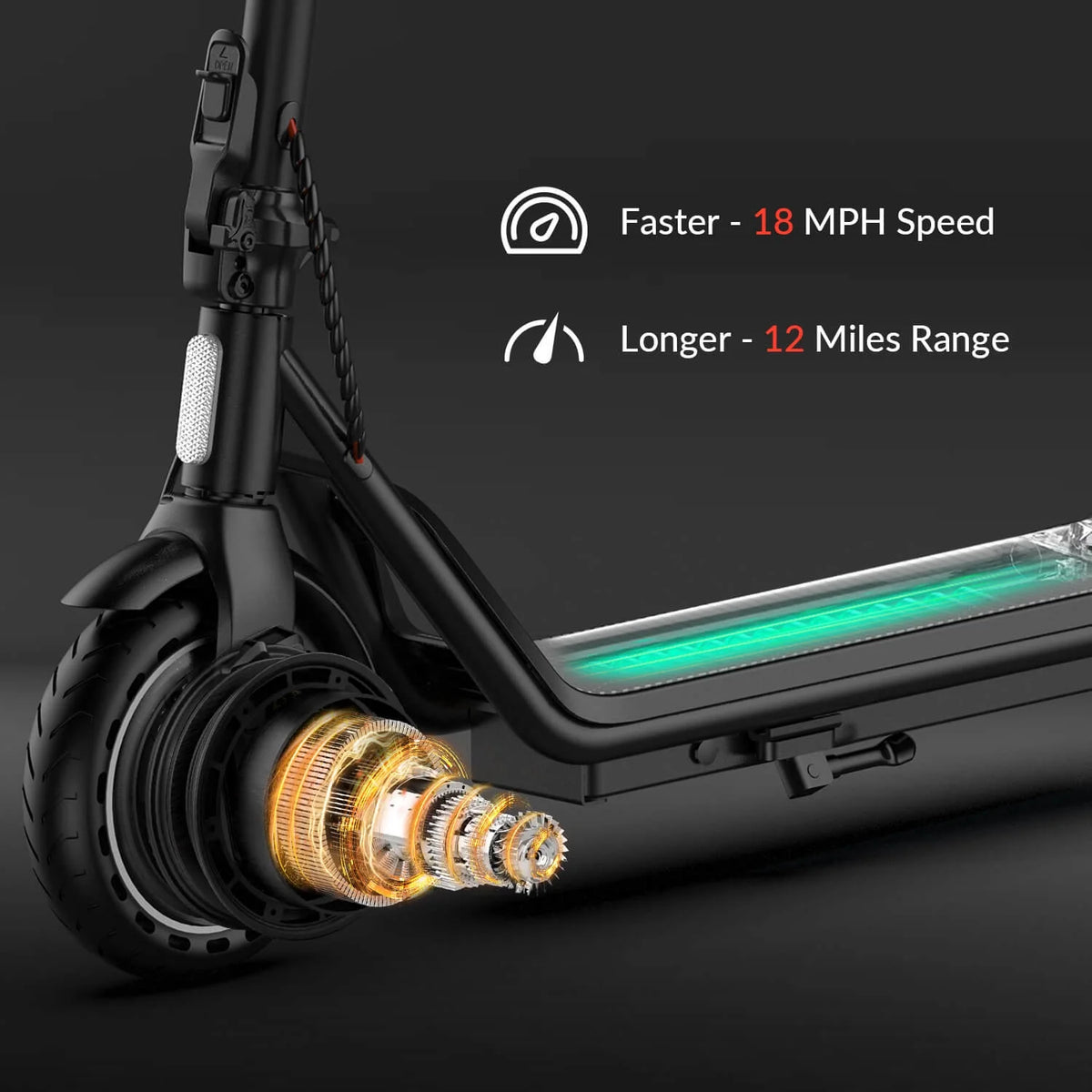 5TH WHEEL W16S 300W Electric Scooter with Turn Signal, 8.5” Solid Tires, 18mph & 12Miles Range, Folding Commuting E-Scooter for Adults with APP Control