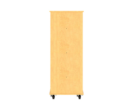 Tot Mate Open Double Sided 3 Tier Mobile Shelves Wooden Classroom Bookcase, Red, 36"W x 23"D x 48"H