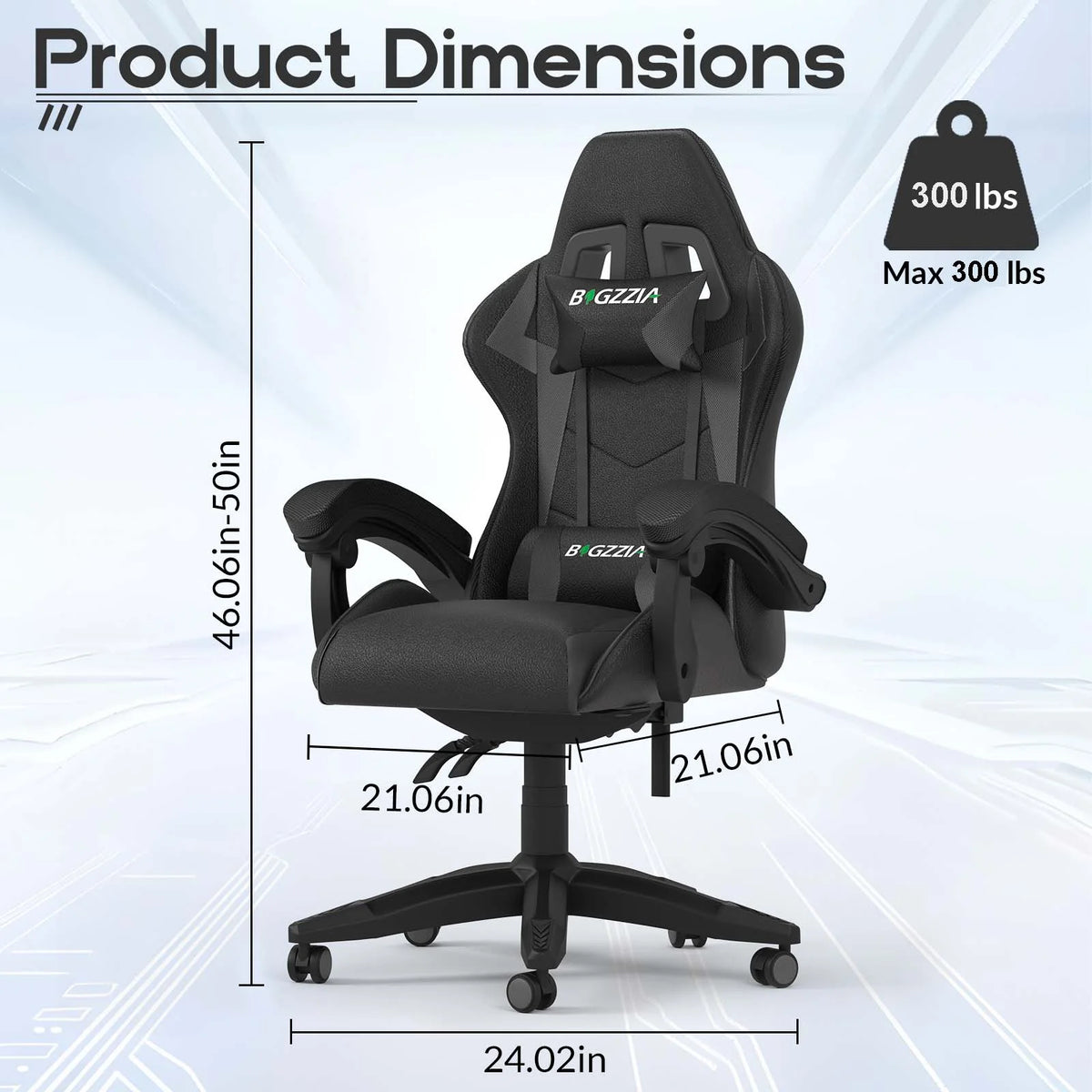 Bigzzia Gaming Chair with Footrest, Gaming Chair for Adult with Headrest and Lumbar Support,Red