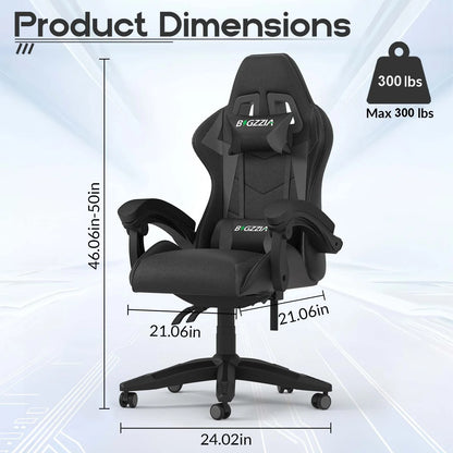Bigzzia Gaming Chair with Footrest, Gaming Chair for Adult with Headrest and Lumbar Support,Red