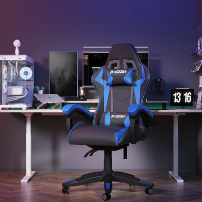 Bigzzia Gaming Chair with Footrest, Gaming Chair for Adult with Headrest and Lumbar Support,Red