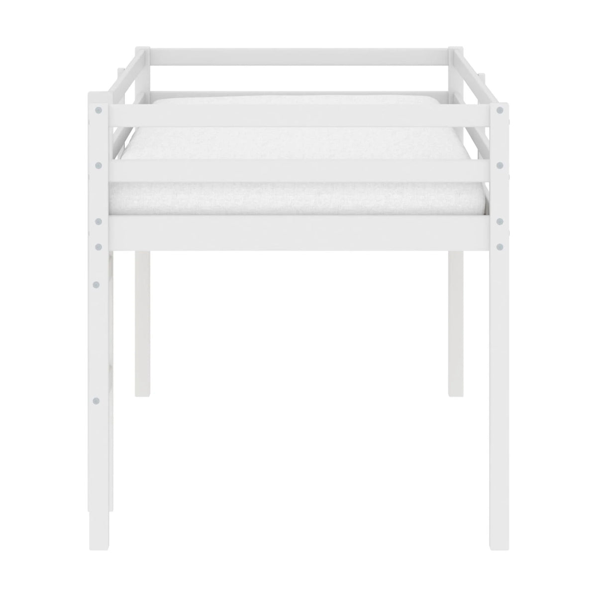 HH2Home Campbell Wood Twin Junior Loft Bunk Bed, White