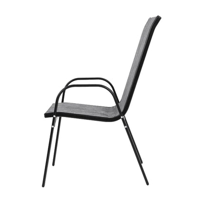 4 Piece Patio Chairs, Outdoor Camping Chairs with Breathable Textilene Fabric, Set of 2 Garden Chairs with Armrest High Backrest for Garden Patio Pool Beach Yard Space Saving ( Brown)