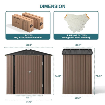6' x 4' Outdoor Storage Shed on Sale, Aiho Shed & Outdoor Storage Clearance, Metal Storage Shed for Outside, Backyard, Garden & Patio - Dark Gray