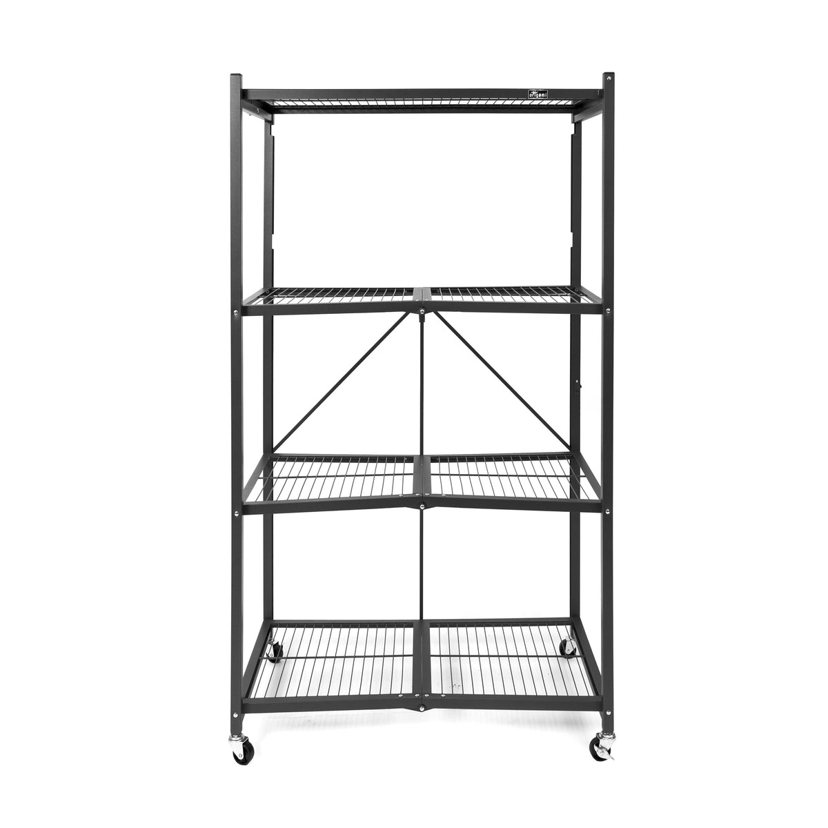 Origami 2-Pack R5 Series Heavy-Duty 4-Tier Foldable Steel Shelf, Pewter