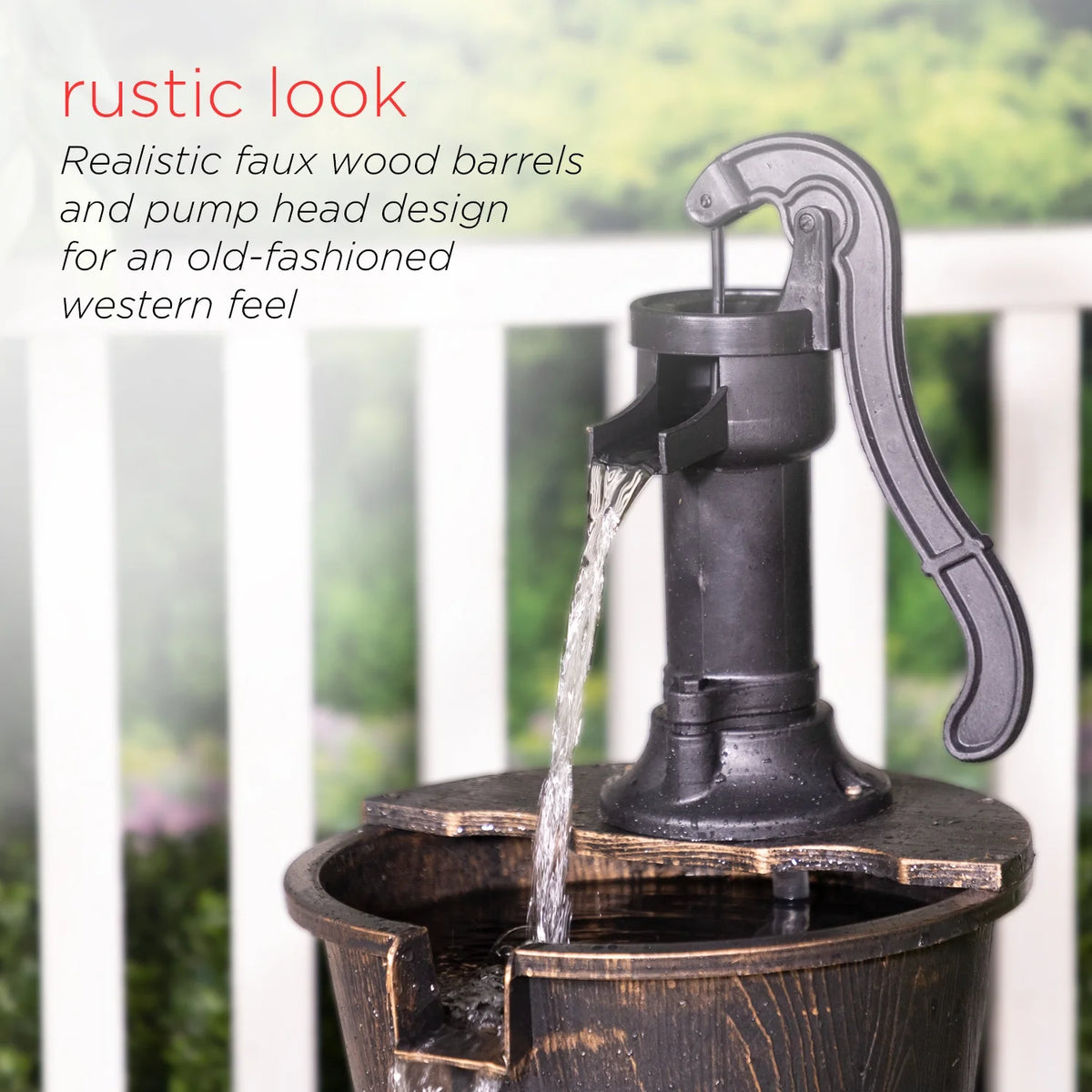 Alpine Corporation 40" Three Tier Pump Outdoor Fountain Decor, Brown