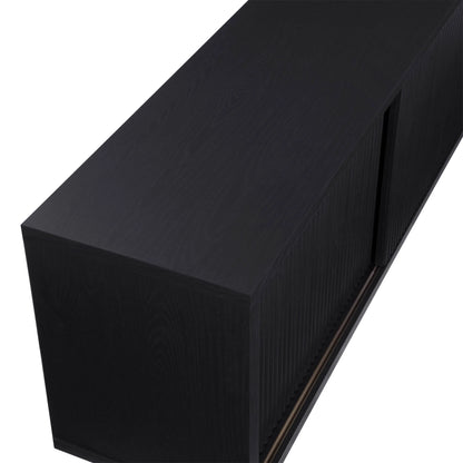 Beautiful Fluted TV Stand for TV��s up to 70�� by Drew Barrymore, Rich Black Finish