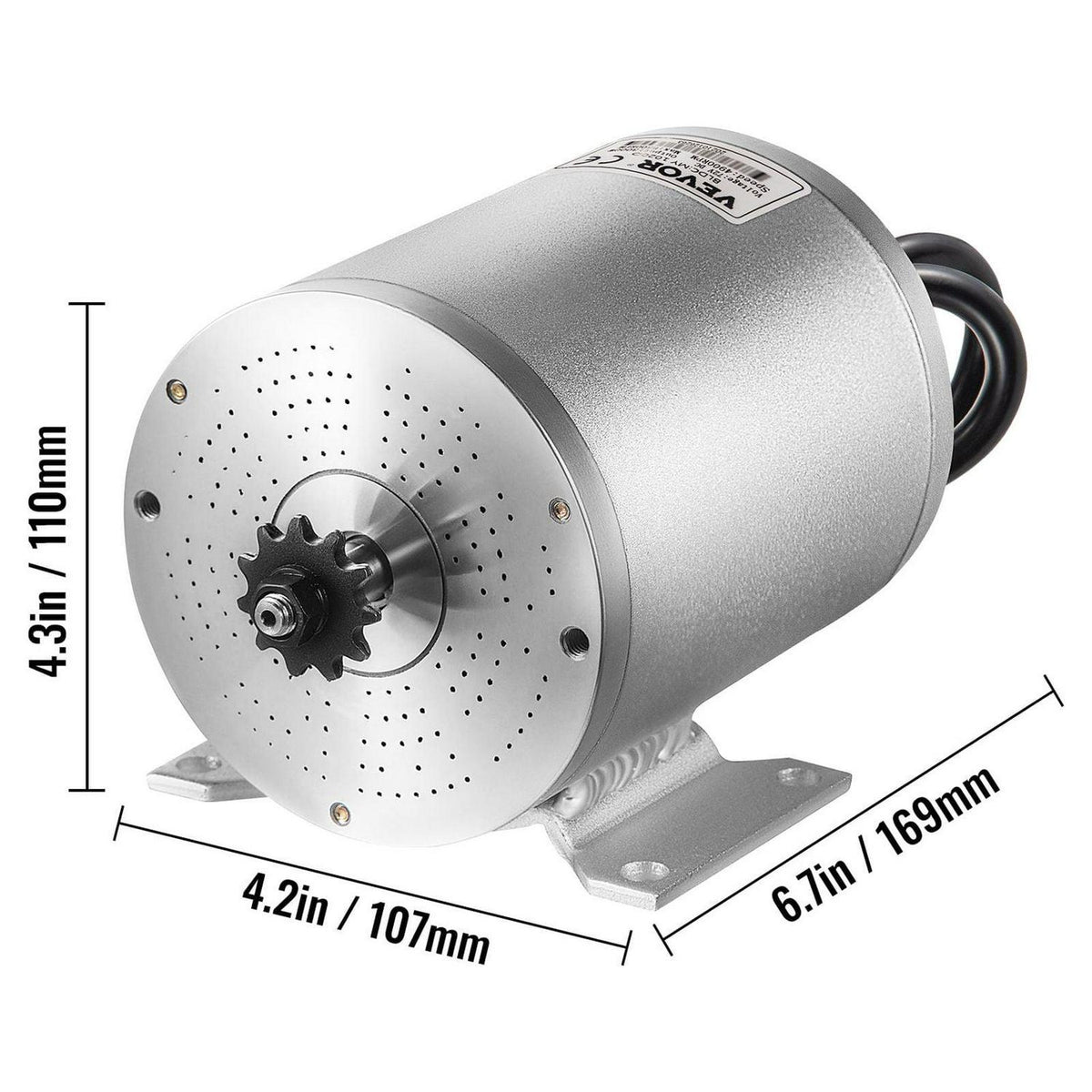 VEVOR 48V 2000W Brushless DC Motor Kit. 4300 RPM. with Controller &amp; Throttle. for Go Kart/ATV. 10 lb