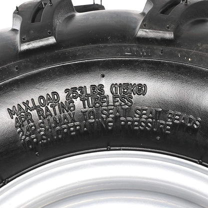 4 Pack 18x9.5-8 18x9.50-8 Tubeless Tire w/ 8" inch Wheel Rim 4 Bolt Pattern for ATV Quad Buggy Go Kart Lawn Mower 4 Wheelers Mini Bike Golf Cart Garden Tractor Utility Cart Turf Tires (4pcs)