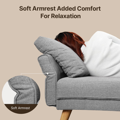 Lofka Sofa Couch with Large Storage Pockets and Soft Seats,Modern Loveseat Sofa for Apartment, Office, Bedroom,Deep Gray