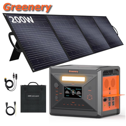 Solarplay 2400W(4800W Peak) Solar Generator, with 400W Solar Panel,2160Wh Portable LiFePO4 Battery Power Station for Camping Home Backup RV