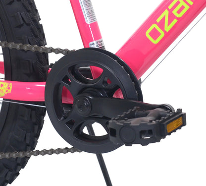 20" Ozark Trail Vibe Mountain Bike, 7 Speed, Fits Rider 3'11"-4'4", Pink, Child/Tween/Teen, Unisex