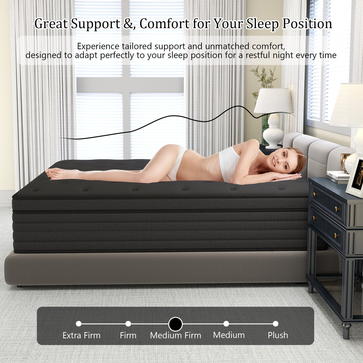 12 inch King Mattress,Hybrid Mattresses Medium Firm in a Box