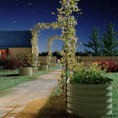 Riedhoff Raised Garden Bed with 95" H Tall Arch Trellis for Climbing Vegetables Flowers,Green