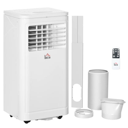 HOMCOM 8,000 BTU Portable Air Conditioner Fan with Remote for Rooms Up to 344 Sq. Ft., Evaporative Cooler, Home AC Unit with Dehumidifier, Black